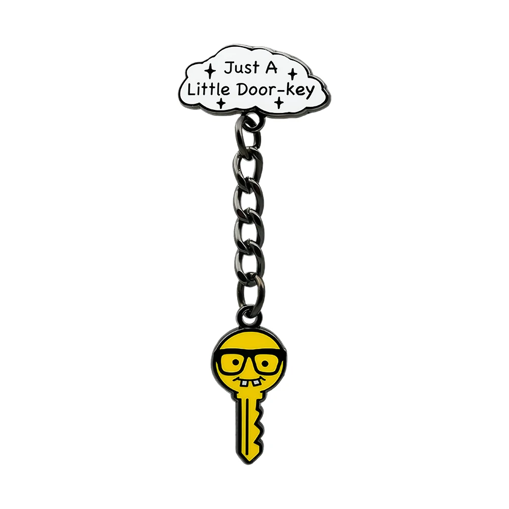 Funny I‘M Just A Little Door Key Enamel Brooch Nerdy Bad Dorky Mom Dad Kids Pun  Humorous Positive Lapel Pin Badge Pendant Acces