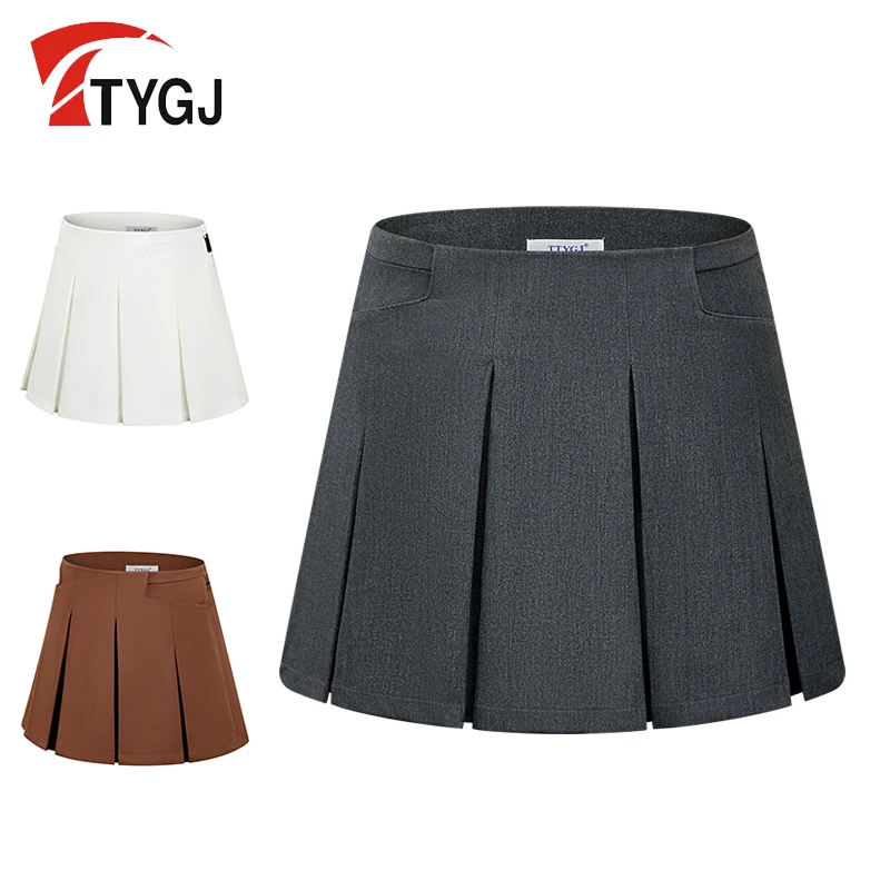 

2024 new Golf women's short skirt pleated A-line short skirt, quick drying anti glare lining sports tennis skirt