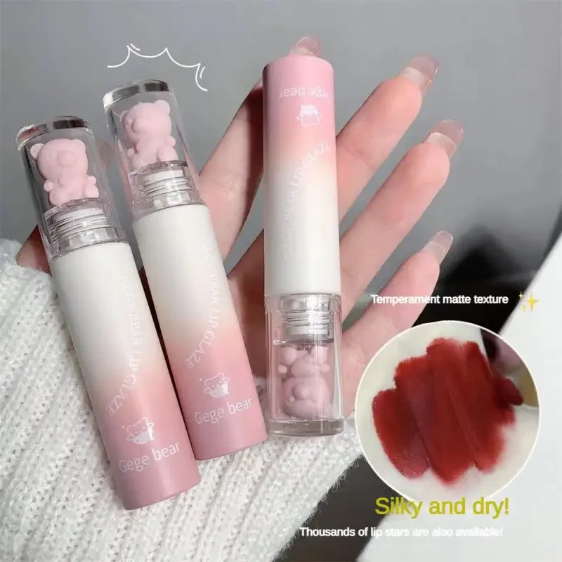 

Heallor Lip Gloss Soft Creamy Texture Red Lip Tint 1pcs Cosmetics Lipstick Moisturizing Lip Mud 6 Color Female Makeup Velvet Mat