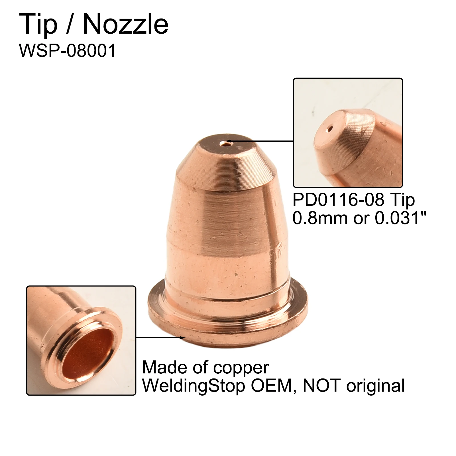 Long lasting Performance Replacement Plasma Cutter Torch Electrode Tips for Klutch 275i 375i P400DV P300i 20pcs