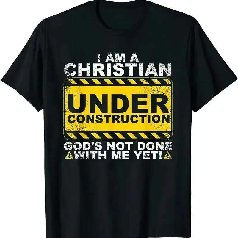 New Limited Funny Christian Under Construction Catholic T Shirt