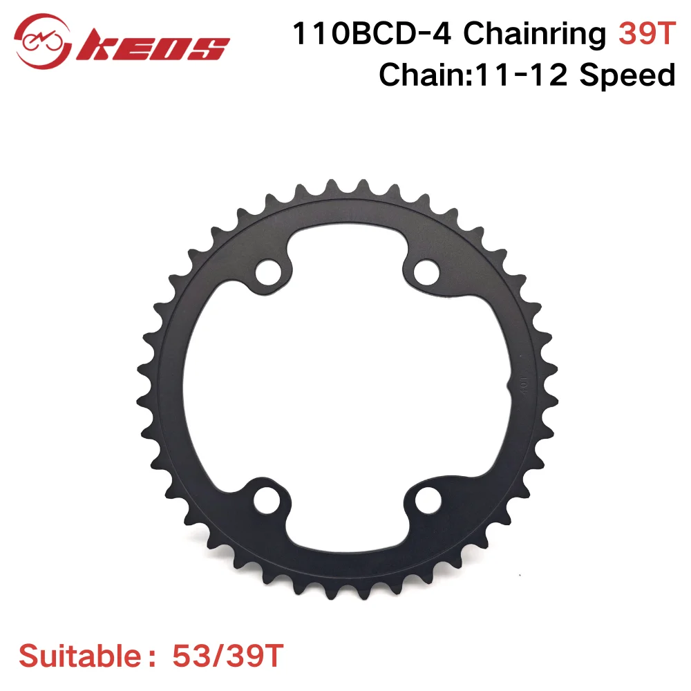 KEOS CNC Aluminum Double Chainring 110BCD Road Bike Compatible 11/12 Speed For R7100 R8100 R9200 R7000 105 UT DA 50-34T 54-40T image 3