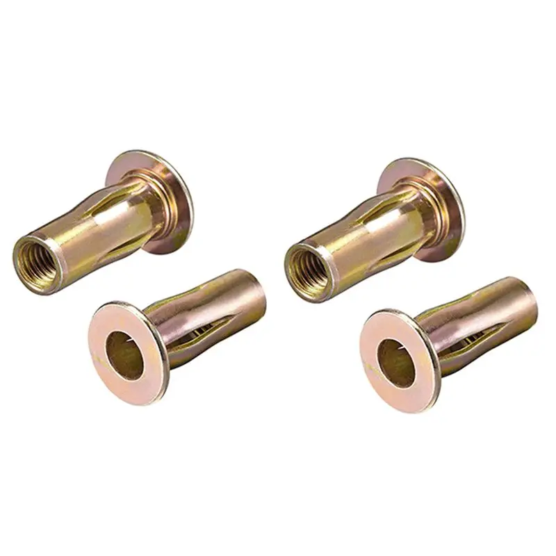 Hot Trend-Multi-Grip Rivet-Nut, M8 Pre-Bulbed Shank Carbon Steel Color-Zinc-Plated Flat Head Threaded Insert Nut 50Pcs