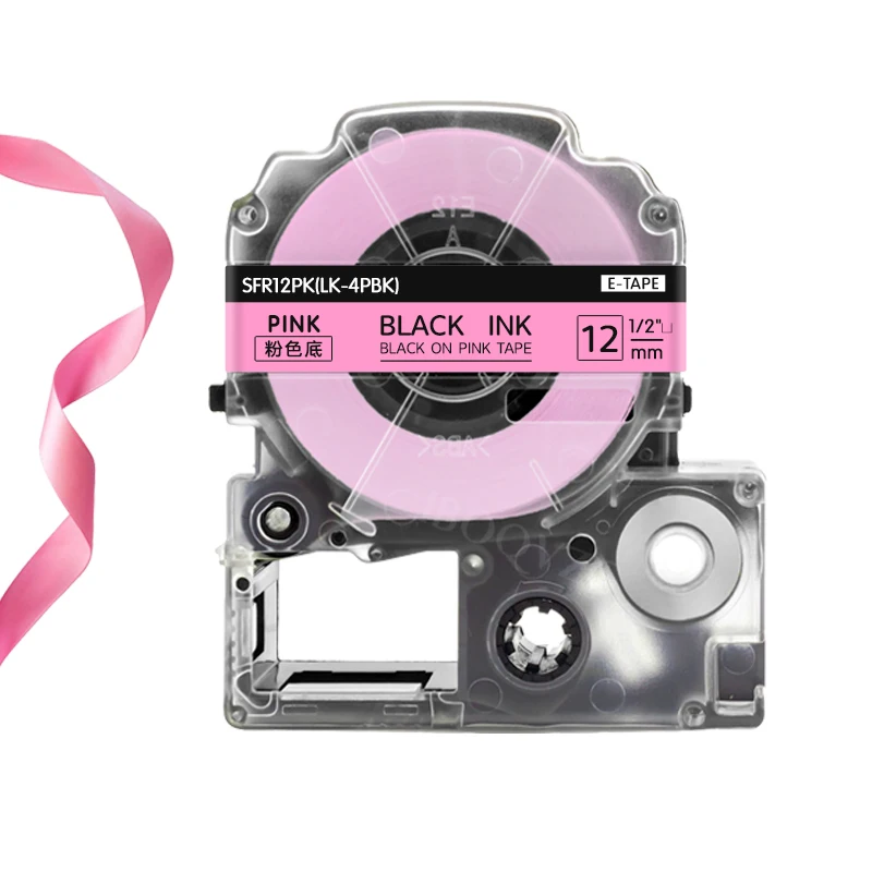 12mm Satin Ribbon Labels Compatible Epson Label Machine Tape DIY Arts Crafts Gift Wrapping Replace for Epson LW 400 700 Labeler