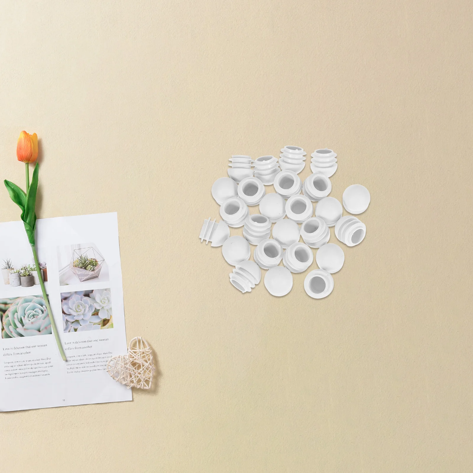 

25Pcs Round Plastic Plug Insert for 22mm Tubing Pipe Durable End Cap Industrial Heater Stopper Pipe Accessories for Home