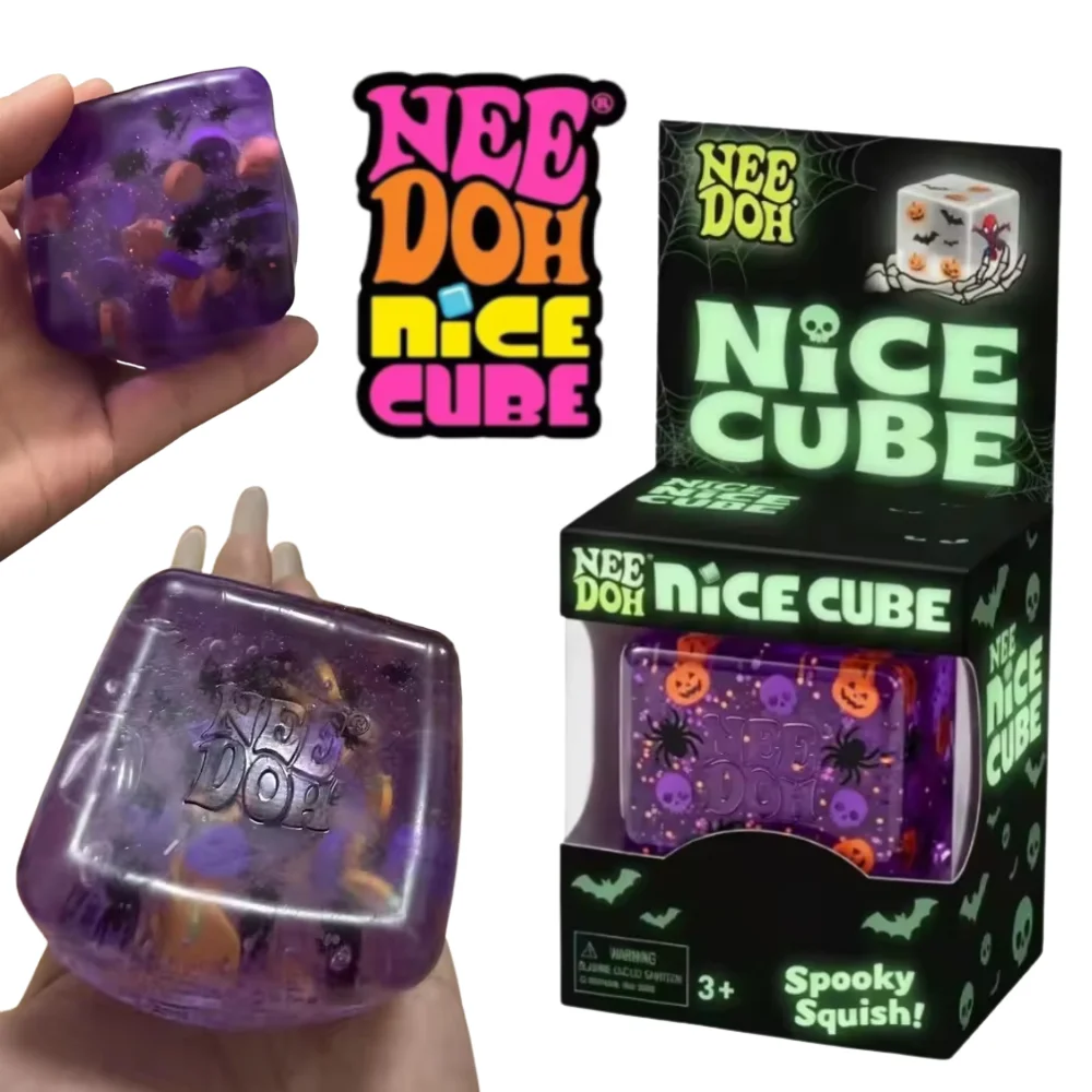 NeeDoh Halloween-Geschenke wie Spinnen und Kürbisse. Sensorisches Spielzeug zur Stresslinderung. Weiche Entspannungsspielzeuge