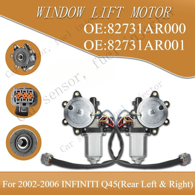 Q+ 2X Window Lift Motors Fit For 2002-2006 Infiniti Q45 4.5L Rear Left And Right