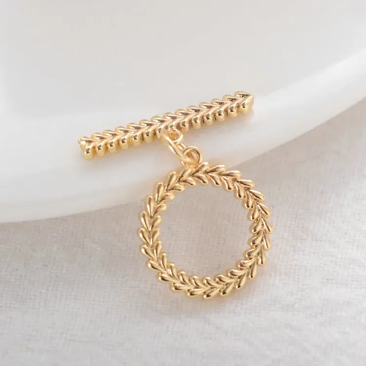 14K Gold Color Brass O Toggle Clasps Bracelet Necklace Connect Clasps Jewelry Making Supplies Necklace Diy Findings Accessories