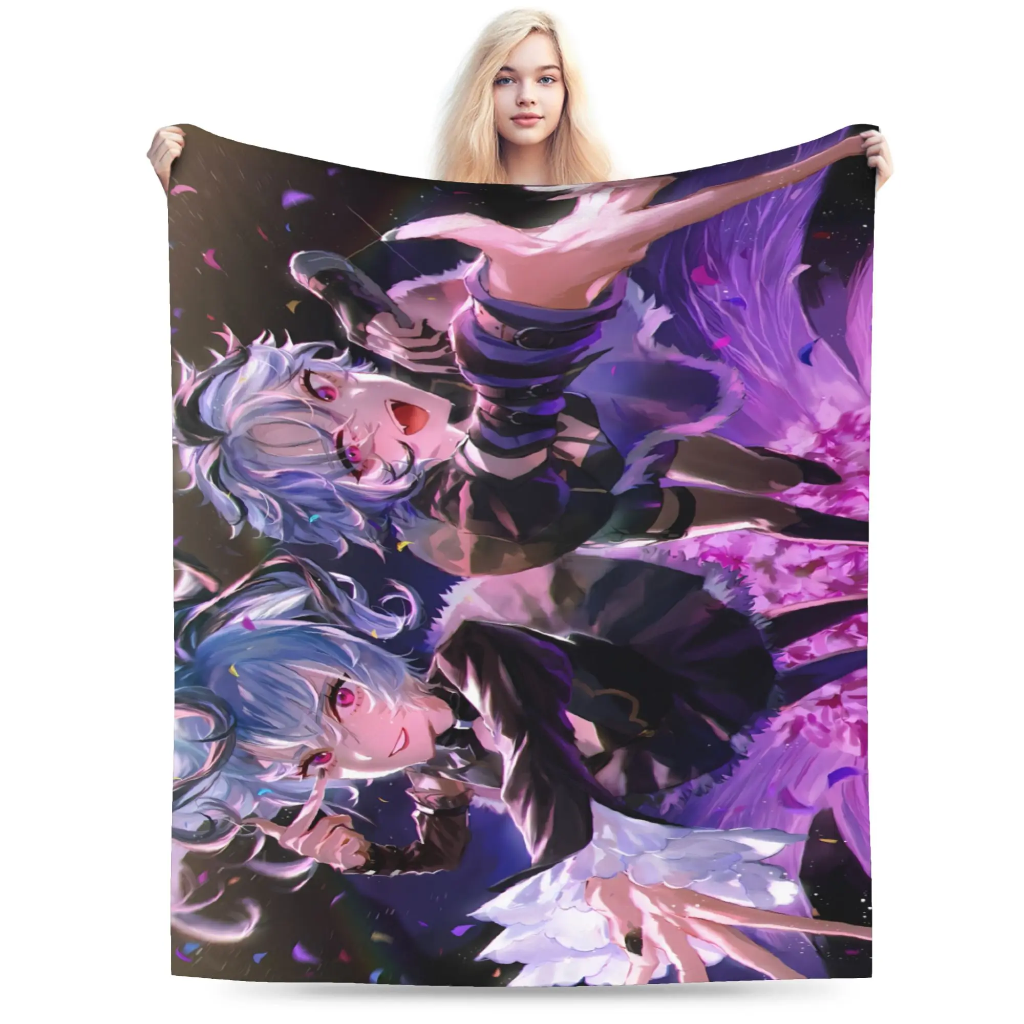Singer V4flower Vflower Chibi Flannel Blankets Winter  Super Soft Throw Blanket for Children Home Decor Bedspread Sofa Bed Cover