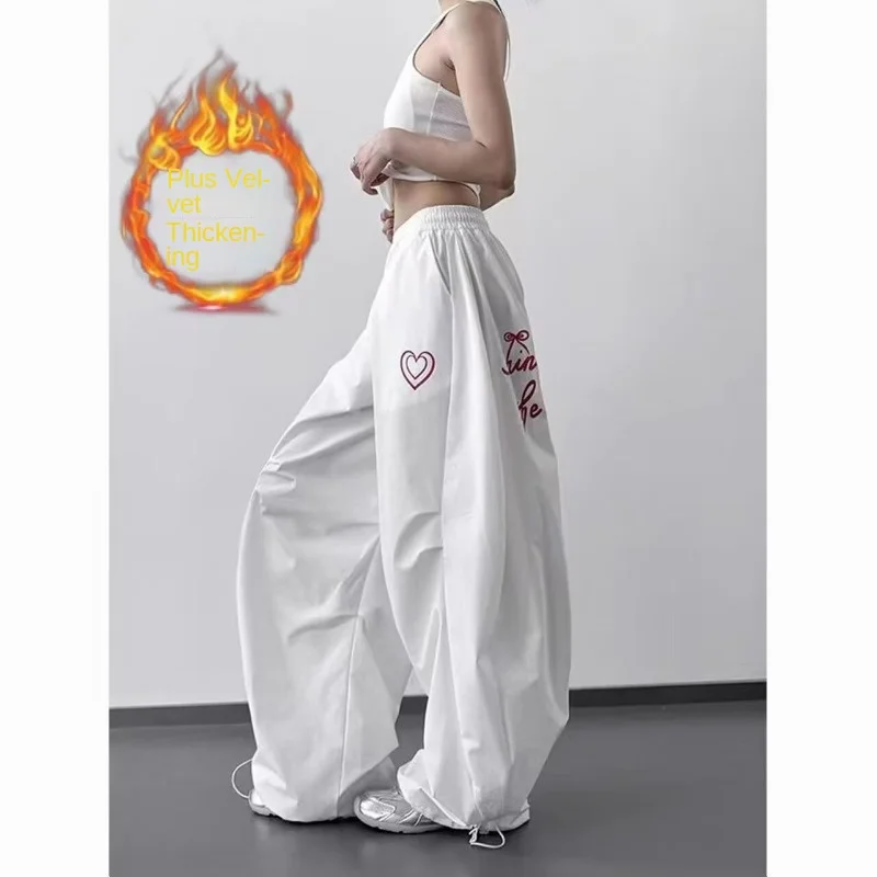 الهيب هوب الأمريكية السراويل النسائية Sweatpants المخملية وسميكة الترفيه الرياضة الجاز فاتنة الملابس اليابانية والكورية