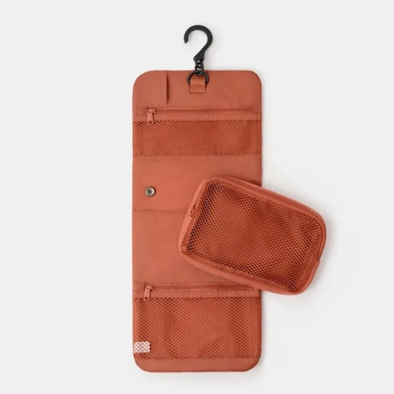 2026 New Detachable Japanese Muji Makeup Handbag Wallet Portable Toiletry Storage Small Bag With Buckle Rectangular Card Holder