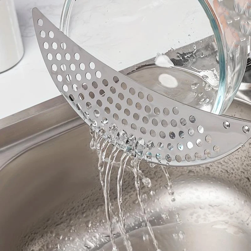 

1PC Stainless Steel Pot Strainer With Handle Kitchen Pasta Strainer Colander Insert Drainer Pasta Vegetable Filter Kitchen Tools