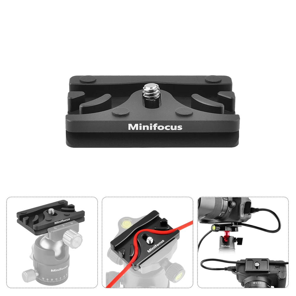 Upgraded Camera Tether Plate for Arca Style Clamp Tethering Cable Block Port Lock Protector for DSLR/Tripod/Ball Head/Tethered