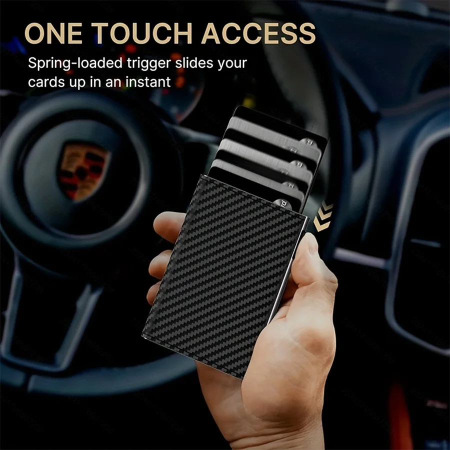 حامل بطاقات رجالي، محفظة رفيعة مع إغلاق مغناطيسي وحجرة عملات معدنية، محفظة ذكية منبثقة وحامل بطاقات ائتمان، يحمل 9 طنًا