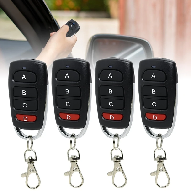 Pack Of 4 Universal Garage Door Remote Controls,433 Mhz,Clone Remote Switch For Gates And Garages, Handheld Transmitter