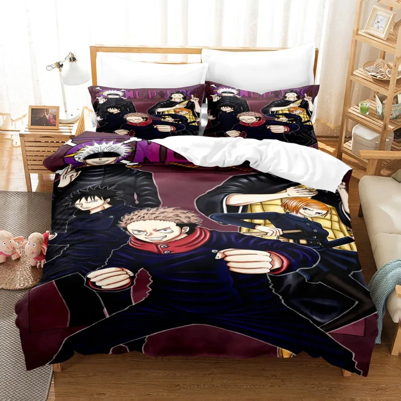 

Пододеяльник «Аниме: Магическая битва» с милым принтом для детской спальни, подростковое постельное белье, 100% полиэстер, приятный для кожи