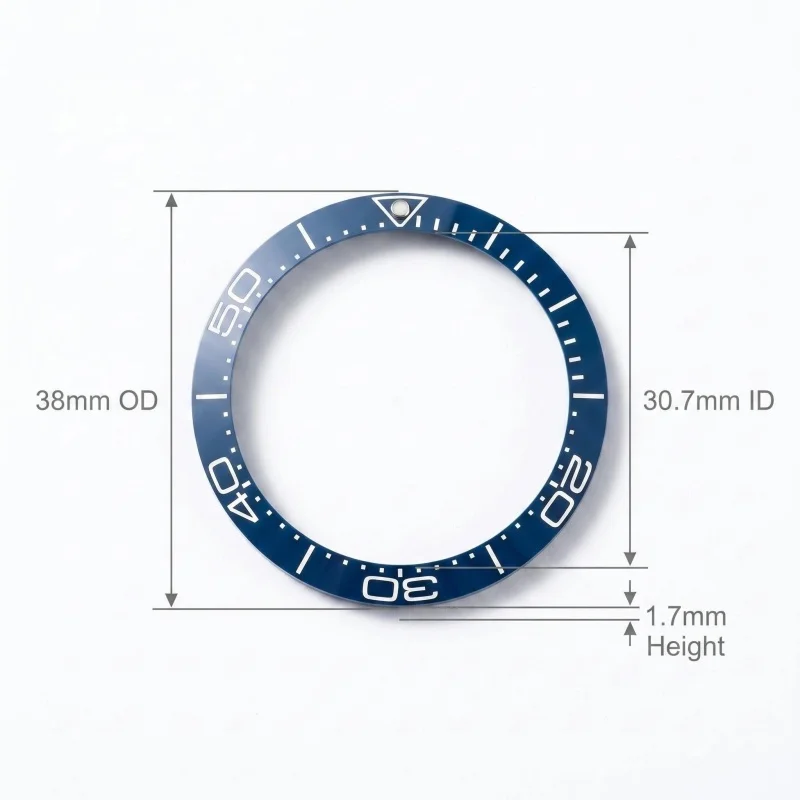 New Seagull SEA600m Style 38mm Orange, Black, and Blue Ceramic Bezel Insert for 40mm Watch Case SKX007 Modification Kit - view 2