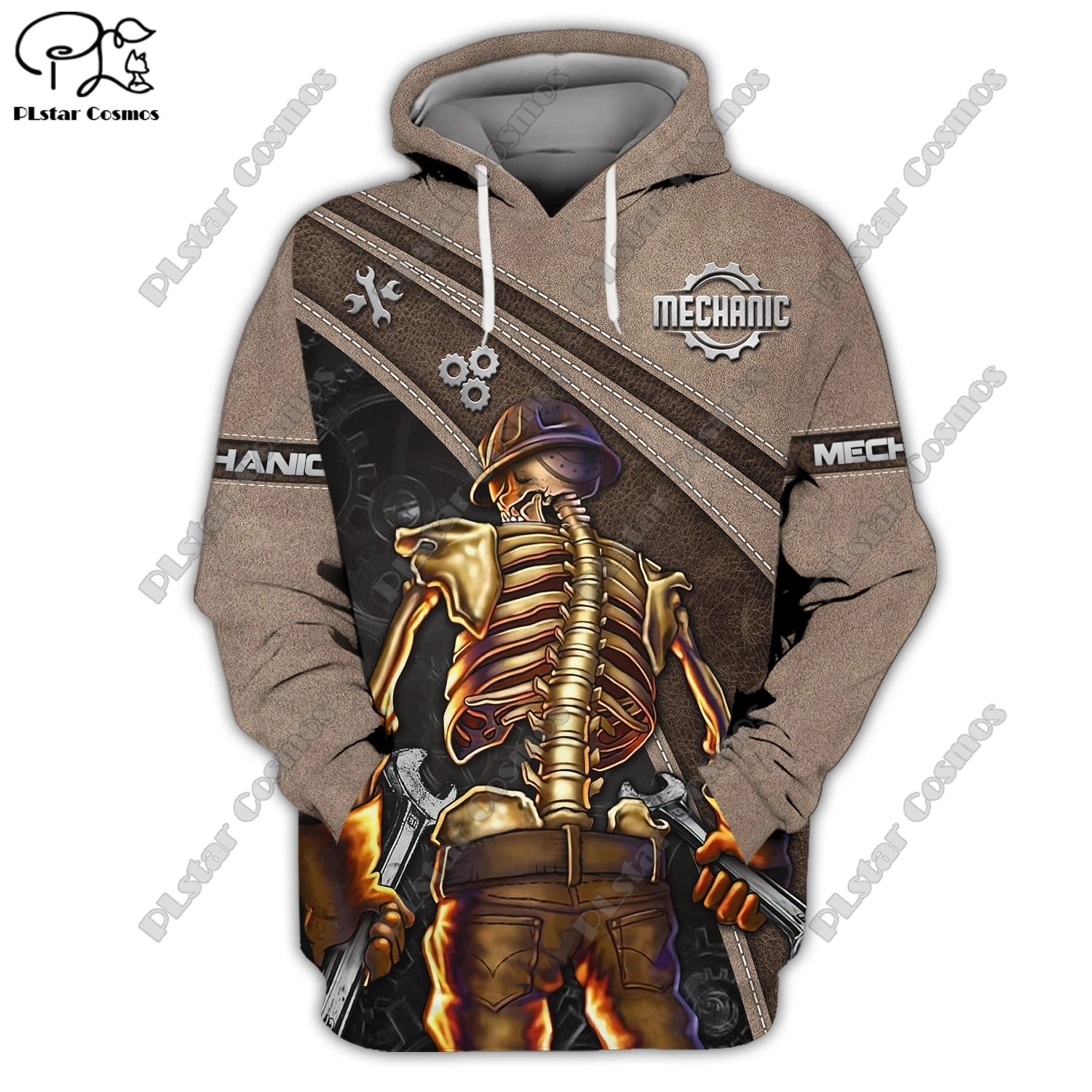 

PLstar Cosmos 3D Printed Skull Mechanic Graphic Print Unisex Clothing Fun Casual Hoodie/Sweatshirt/Zip/Jacket/T-Shirt JX-3