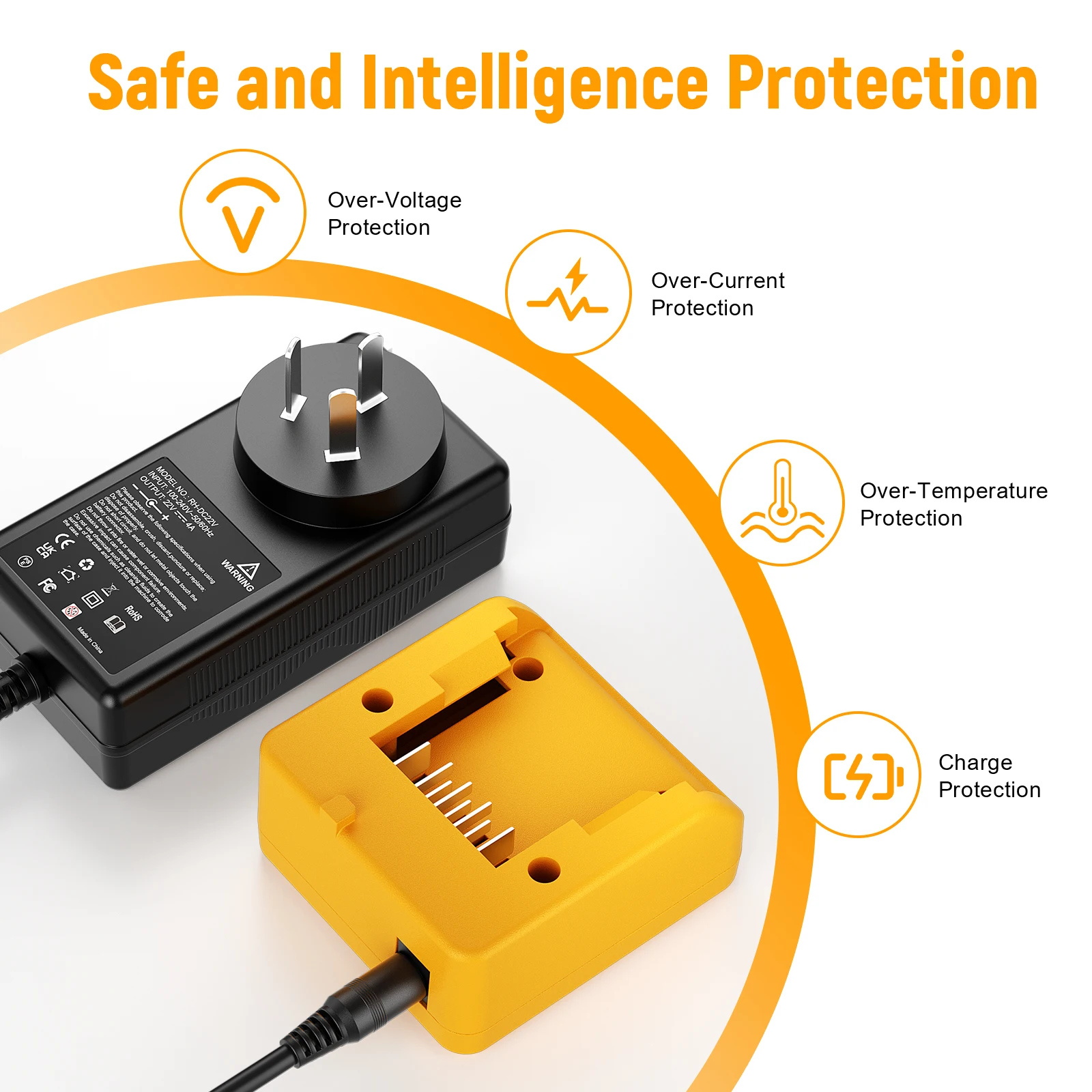 22V/4A Rechargerable Battery Charger For Dewalt DCB200 DCB102 DCB104 DCB112 DCB115 DCB182 DCB184 DCB205 Batteries Charger