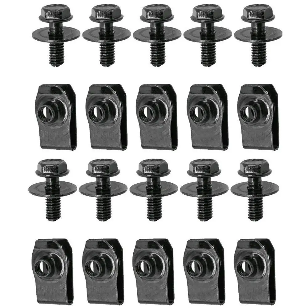 10Pcs Under Engine Gearbox Cover Undertray Shield Splash Guard Fastener Metal Clips U-clamp Holder Car