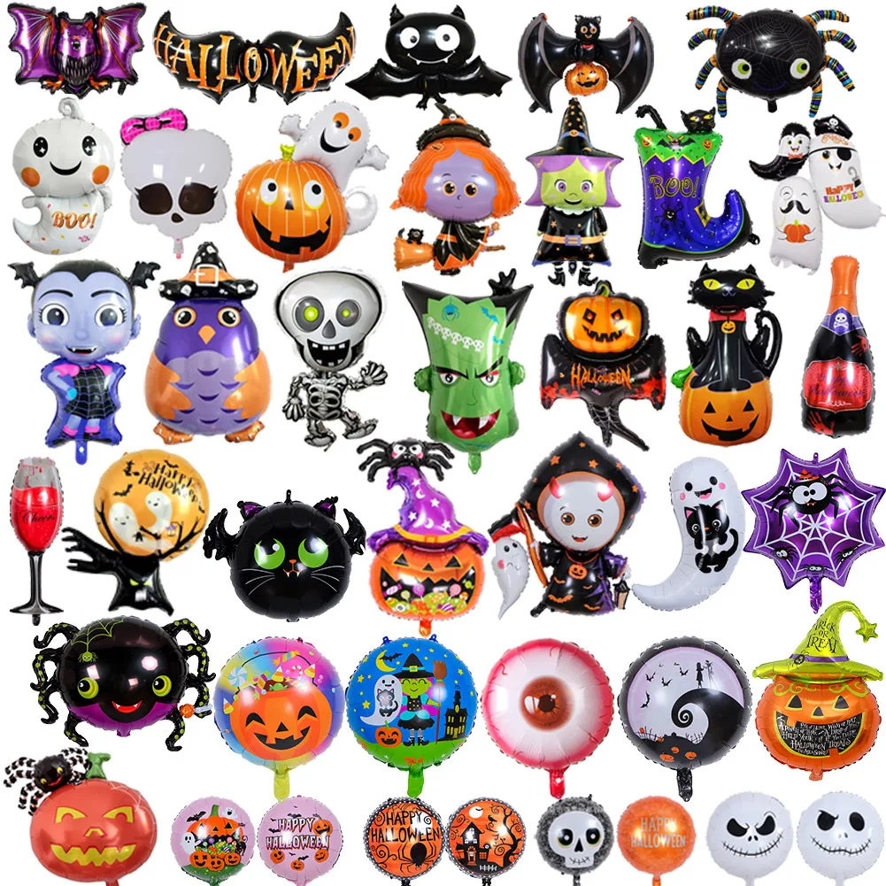 

Halloween Pumpkin Ghost Balloons Halloween Decoration Spider Foil Balloon Bat Globos Halloween Party Supplies Inflatable Kid toy