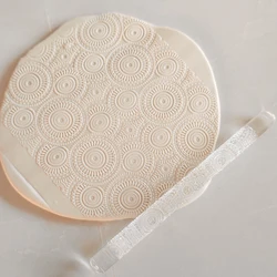 Embossed Rolling Pins Tools Transfer The Design Onto Rolled-out Pastry Cookie Dough Pies Crust Or Clay For Art Projects