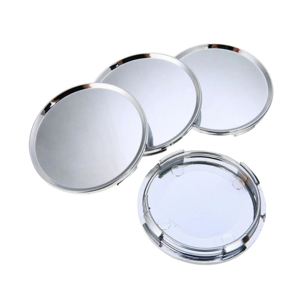 4PCS 63mm No Logo Universal ABS Plastic Car Wheel Center Cap Hubcap Chrome Silver Car Vehicle Rim Hub Cap Auto Replacement Part