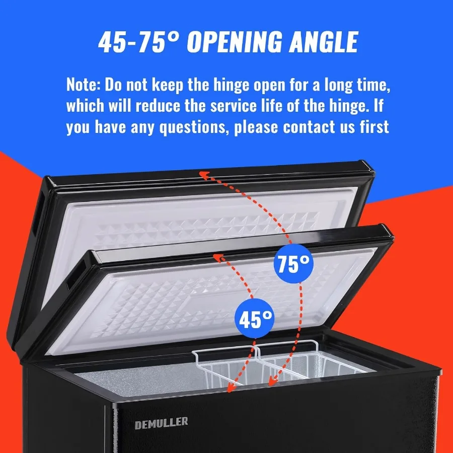 5.0 CU.FT Deep Freezer Top Open Door Mini Chest Freezer with Removable Storage Basket for Home Kitchen Garage Storage Solution