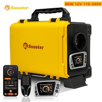 8KW 12V 110-220V Portable Diesel Air Heater With Bluetooth APP&LCD  Parking Night heater for Car RV  Camper Tent Garage Home