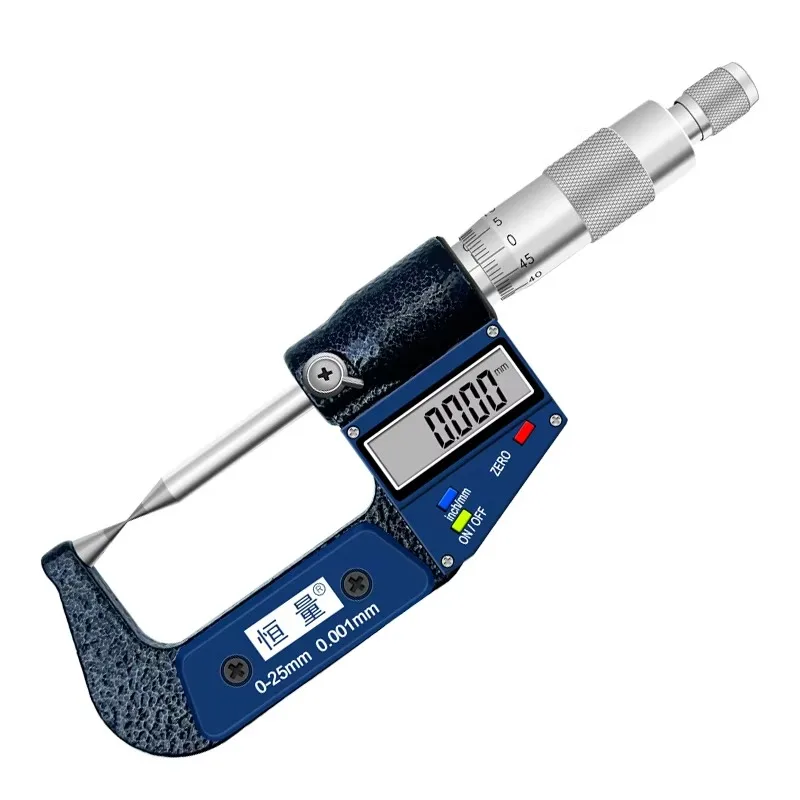 

High-Precision Double Pointed Tip Electronic Spiral Micrometer 0-25mm Digital Measuring Gauge