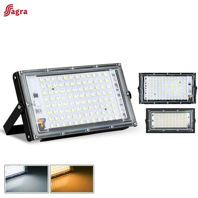 Reflector LED impermeable para exteriores, lámpara de pared para jardín, 100W, 50W, CA 110V, 220V