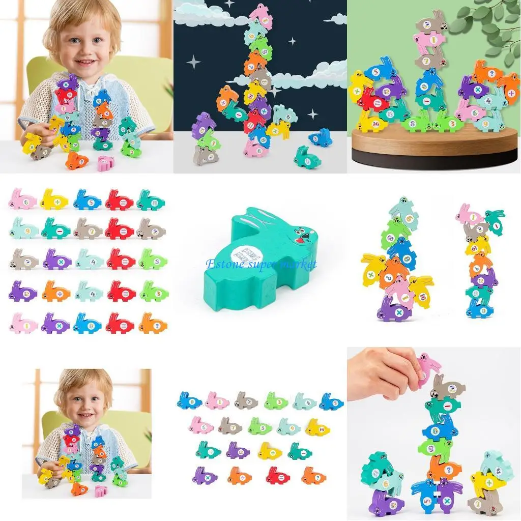 

090B Kids Training Supplies Table for Play Multifunctional Variety Color Stacking Blocks Portable Educational