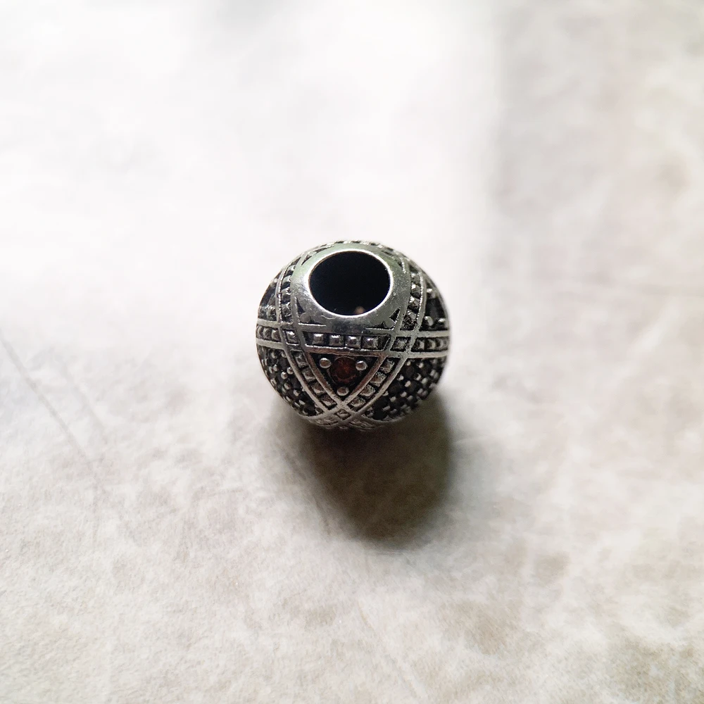 Beads Champagne CZ New 925 Sterling Silver Charms Karma Jewelry Accessories