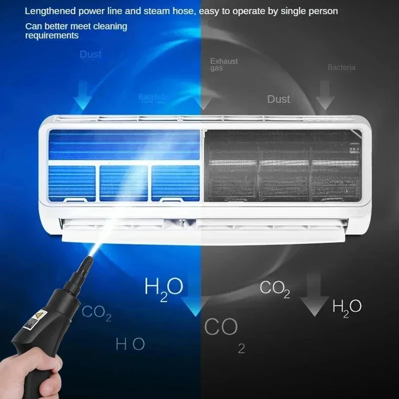 고온 핸드헬드 스팀 클리너 에어컨 주방 후드 자동차 스팀 청소기 바닥 및 기타 청소용
