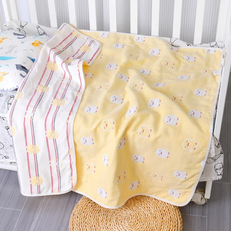 

Cartoon Style Baby Bath Towel Soft Cotton Six-layer Gauze Class A Absorbent Towel Summer Children Blanket Newborn Wrap Quilt