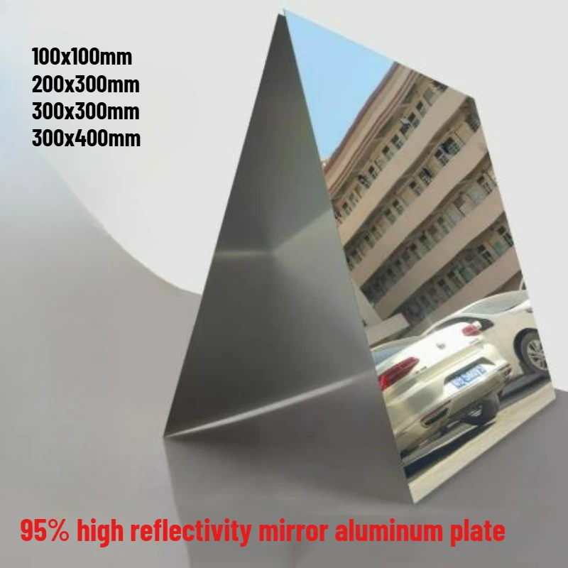 High Reflective 95% Mirror Surface Aluminum Sheet Mirror Effect DIY Aluminum Plate Thickness 0.3mm/0.4mm Size 100x100-300x400mm