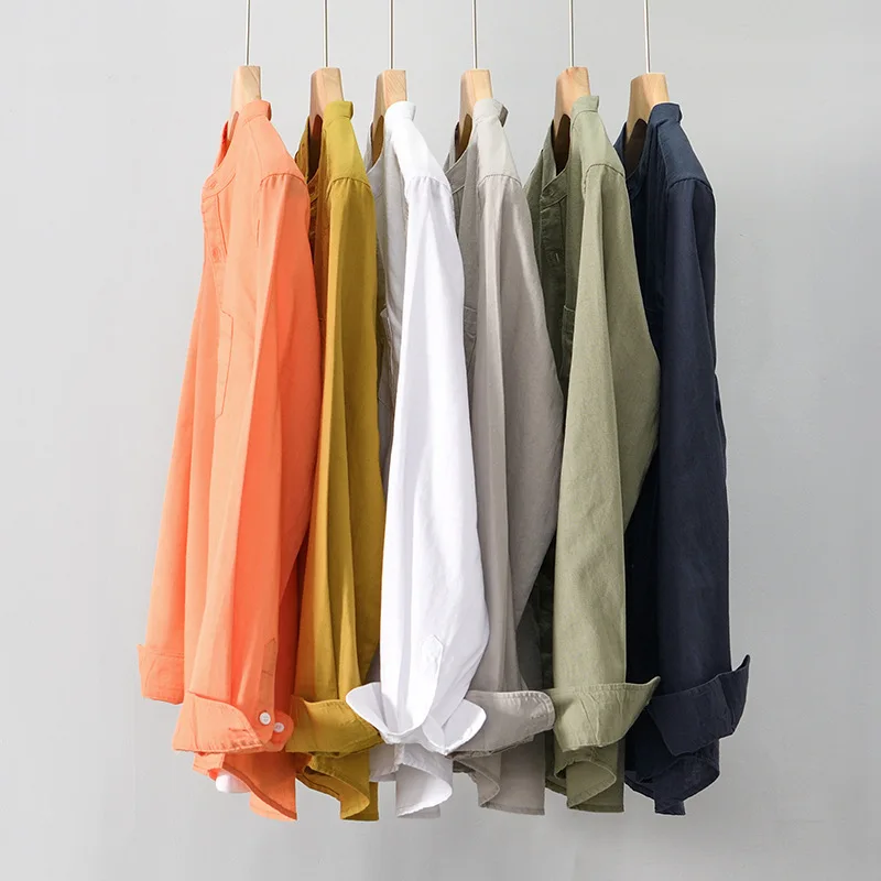 

Повседневная свободная длинная льняная одежда Long Sve, мужская внутренняя одежда, хлопково-льняной воротник-стойка, удобный дышащий летний топ