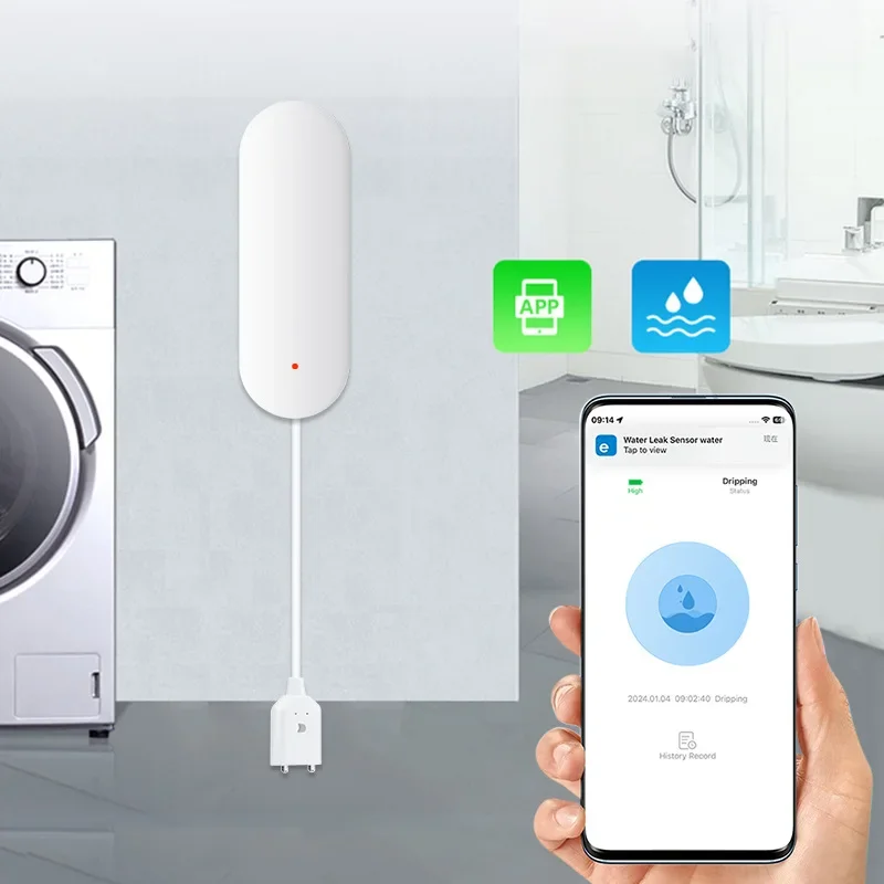 Zigbee detector inteligente de fugas de agua, alarma de nivel de agua, Wifi, inalámbrico, seguridad para el hogar, detector de inmersión impermeable