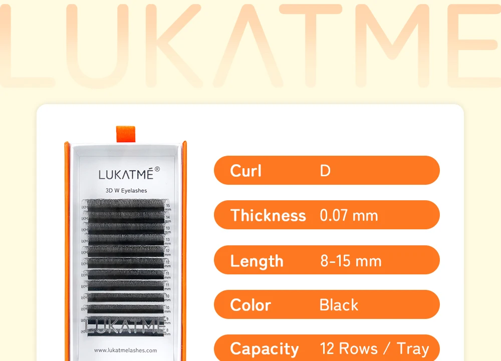 LUKATME 3D W-Form Wimpernverlängerungen, vorgefertigte Fächer, natürliche Wimpern U3D Clusters C/D Curl, Easy Fan Wimpern 8-15mm für Salon und Anfänger – Detail 2