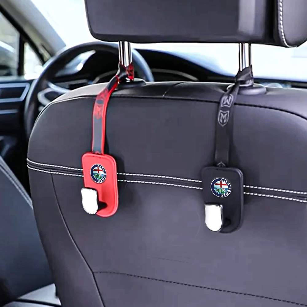 1PC Car Seat Back Hook Multi-functional Storage Hook accessories For Alfa Romeo Giulietta Giulia GT Mito Brera Stelvio 159 141