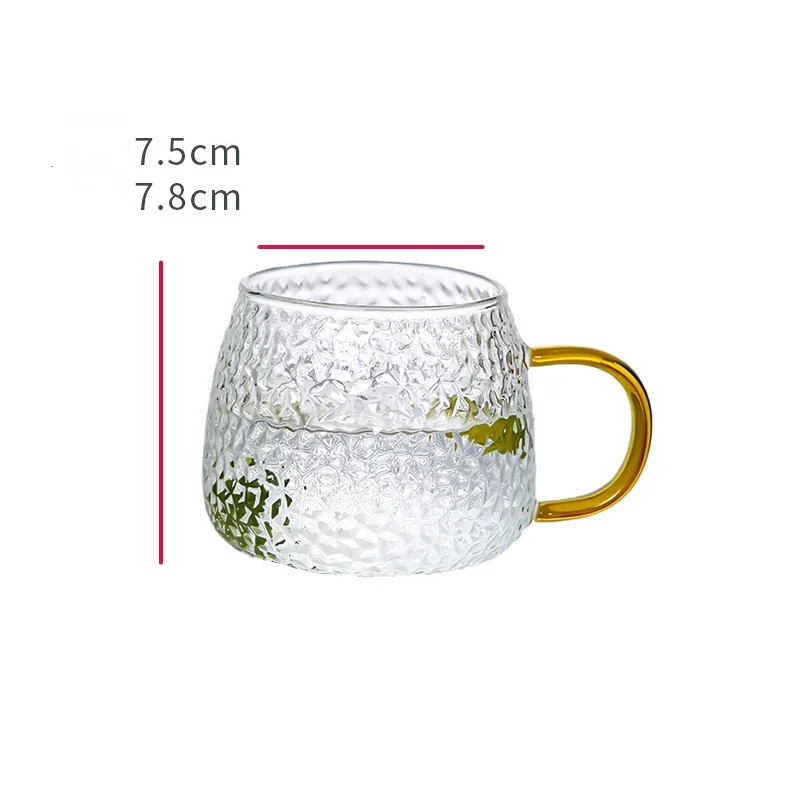 Hammer Pattern Explosion-proof Glass with Handle Water Cup Cool Water Kettle High Borosilicate Heat-resistant Glass Cup Handle