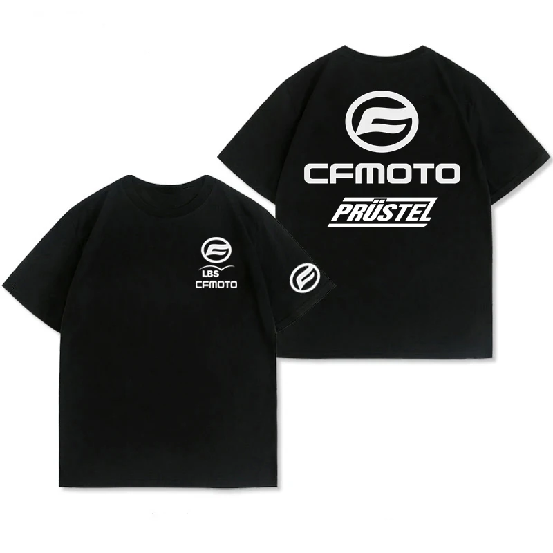 

2025 new motorcycle racing suit summer printing crew neck men and women couple T-shirt