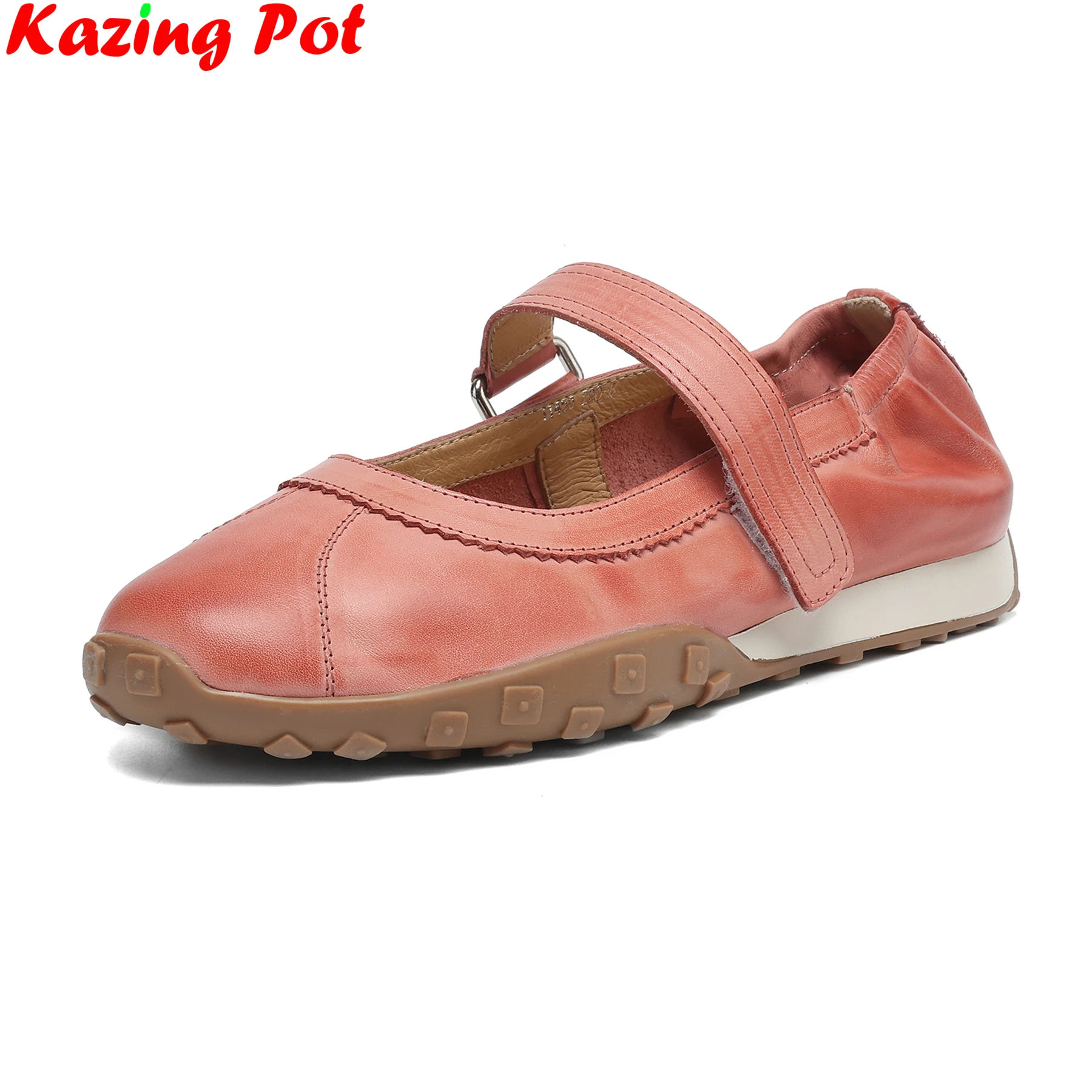 

Krazing Pot 2026 Cow Leather Round Toe Autumn Shoes Med Heels Shallow Dating Mary Janes Brand Office Lady Luxury Ins Women Pumps