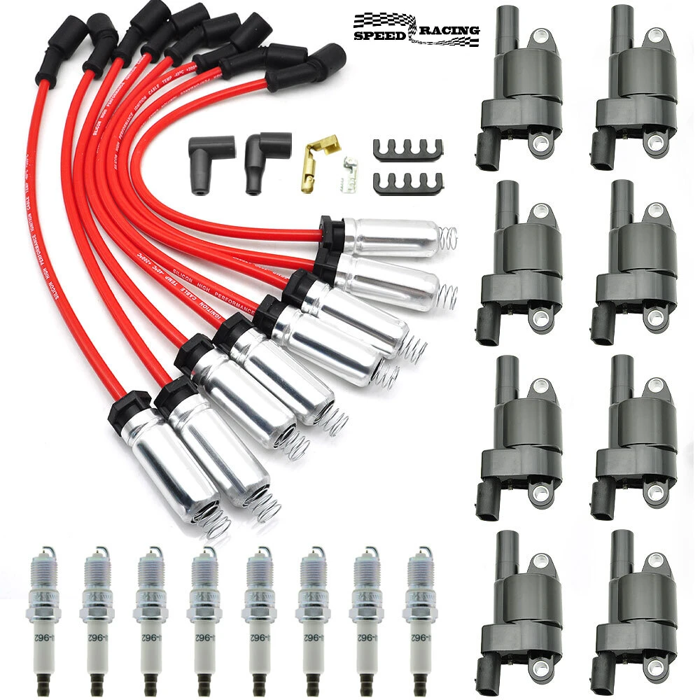 

1788407 6737104 UF-414 50069 2-50069 C1512 8PCS ROUND Ignition Coil+Spark Plug+Wire for GMC Chevy Silverado 1500 Tahoe 5.3L