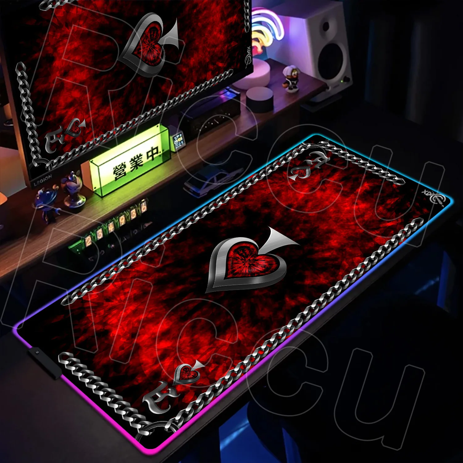 RGB XXL 400x900mm Rubber Poker back of the card Table Mouse Pad Office Keyboard Gaming Table expand Desk Mat Players Game LEDMat