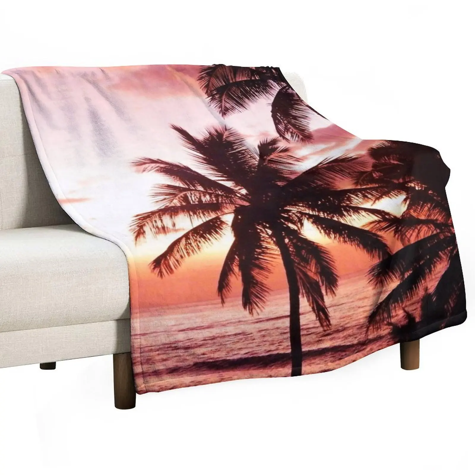 Island Sunset Throw Blanket Blankets For Bed Extra Large Throw Kid'S Summer Blankets