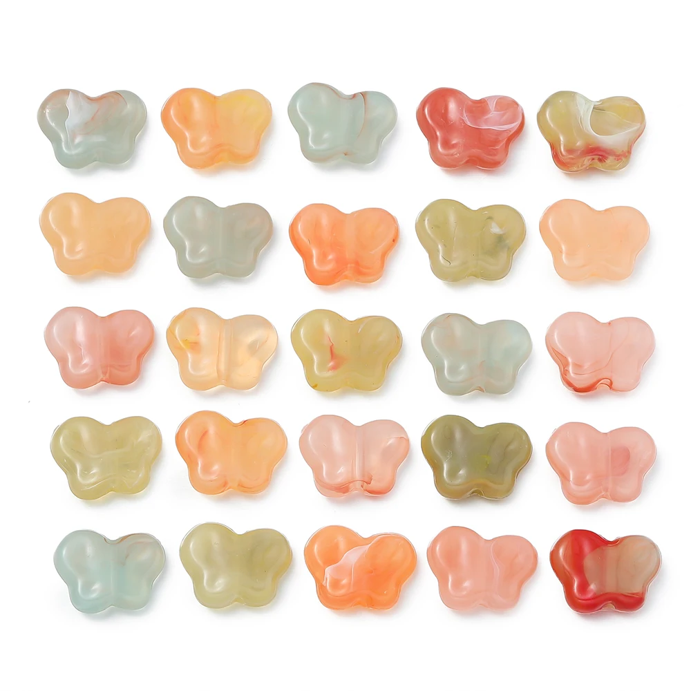 

20Pcs/lot Acrylic Butterfly Beads Spacer Flat Beads for DIY Necklace Earrings Bracelet Jewelry Making Accessories