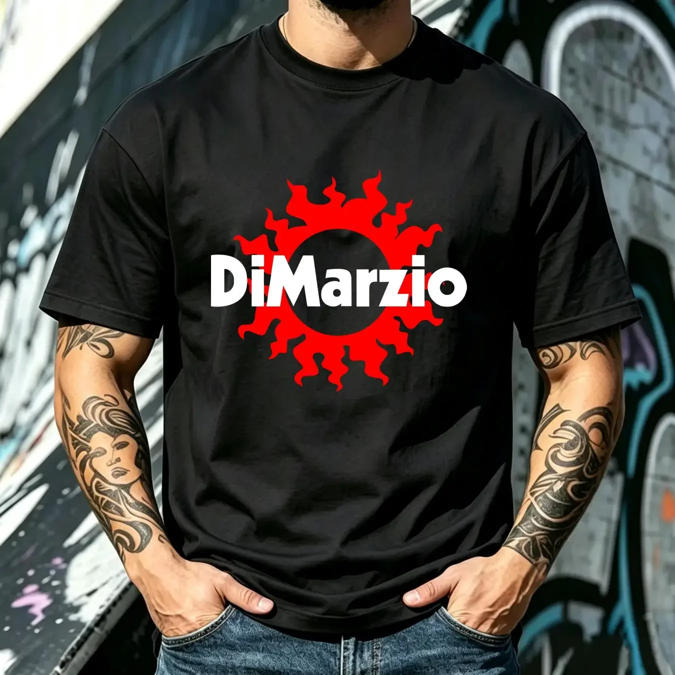 washed T Shirt New Limited DiMarzio Electric Guitars Company Usa Size vintage Washed streetwear designer clothes Soft