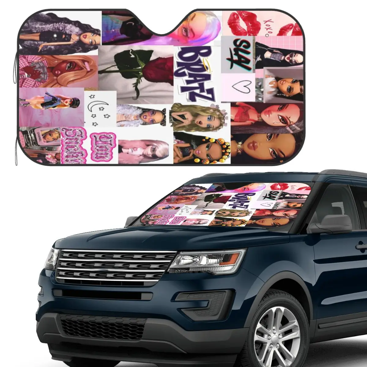 

Bratz Dolls Aesthetic Sunshade Windscreen Car Front Windshield Window Sun Visor Accessories Covers