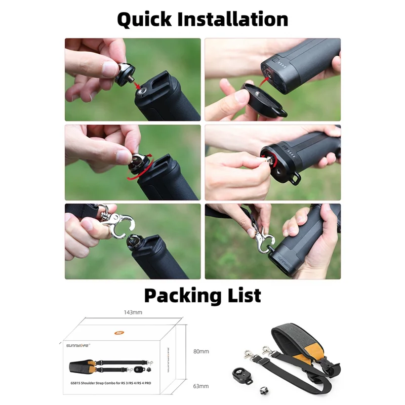 New-SUNNYLIFE Decompression Shoulder Strap For Nushadow RS 3/RS 4/RS4 PRO Carrying Pot Lanyard For Nushadow Stabilizer Accessori